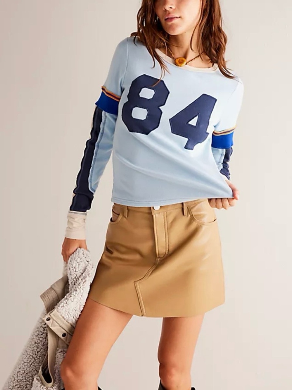 Free People We The Free Snow Peak Tee '84' Graphic Long-Sleeve Top